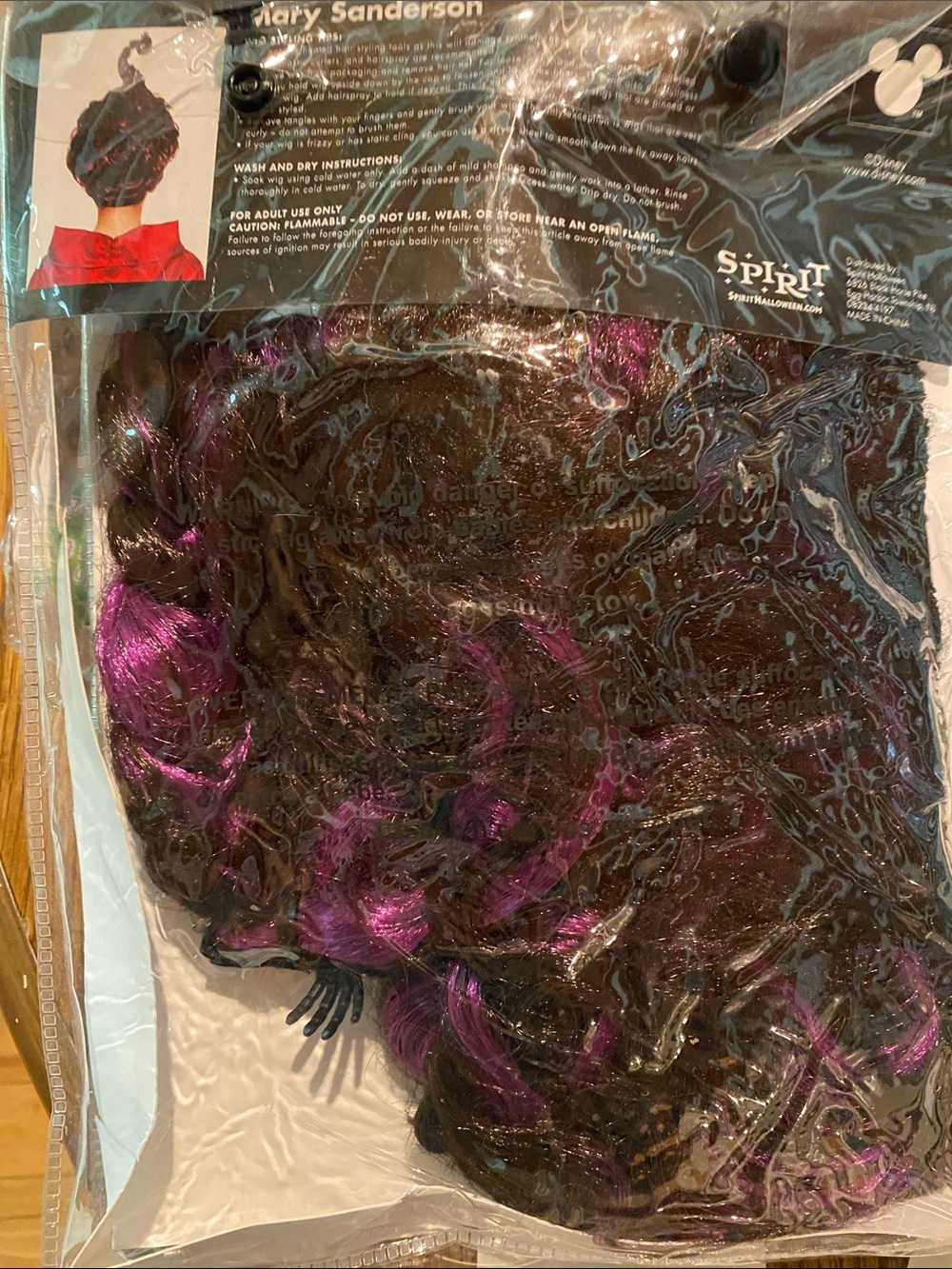 Spirit Mary Sanderson Wig - Purple with Black Streaks - Picture 4 of 4